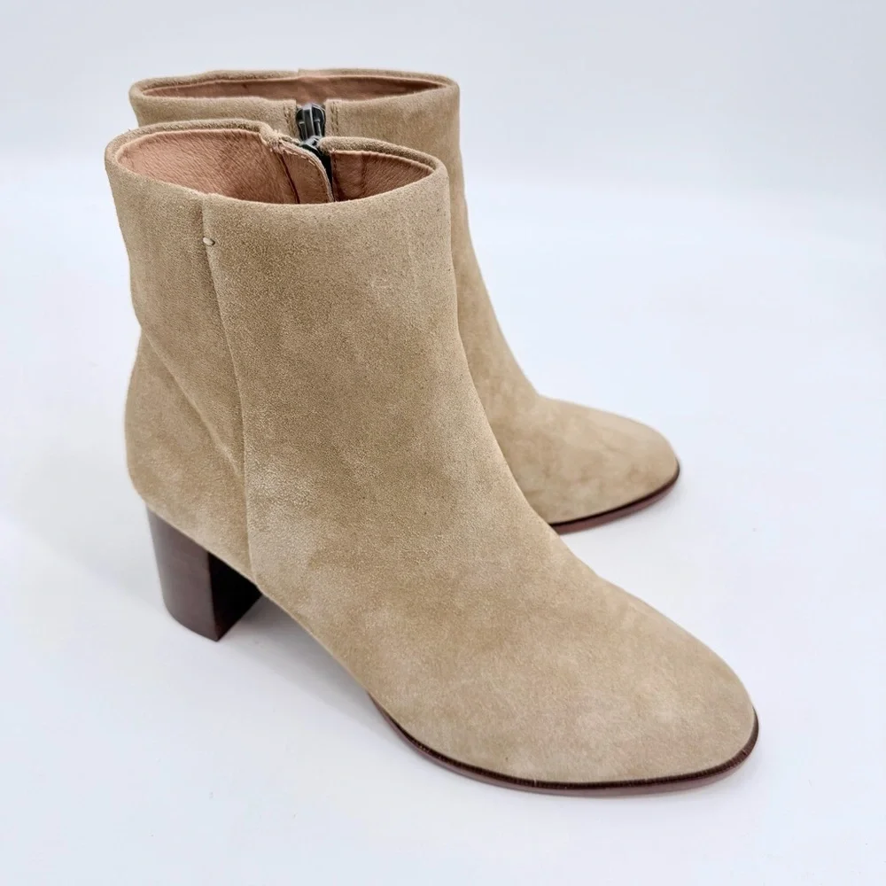 MADEWELL The Mira Side Seam Ankle Boot Suede NH202 Walnut Shell